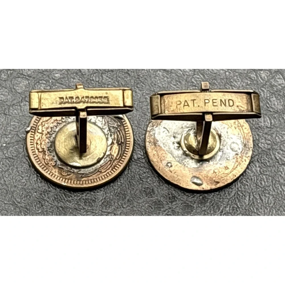Antique Civil War Token Our Little Monitor Patriotic Token Cufflink One Blank